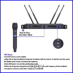 2 Channel Handheld Microphone Dynamic Wireless UHF Microphones System Metal Mic