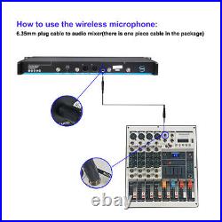 2 Channel Handheld Microphone Dynamic Wireless UHF Microphones System Metal Mic