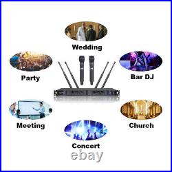 2 Channel Handheld Microphone Dynamic Wireless UHF Microphones System Metal Mic