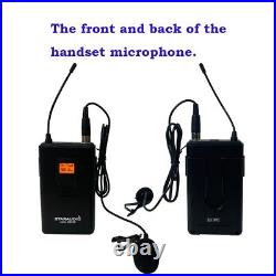 2 Channel Wireless UHF Microphone System Headset Lavalier Bodypack Mic For Club