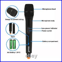 4CH Wireless VHF Microphone System Handheld & Headset Lavalier Bodypacks KTV Mic
