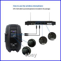 4CH Wireless VHF Microphone System Handheld & Headset Lavalier Bodypacks KTV Mic