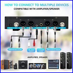 4-Channel Rechargeable Wireless Microphone System UHF Metal Handheld