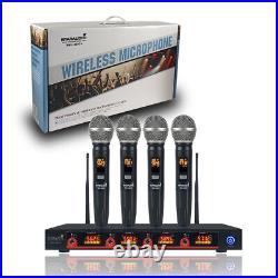 4 Channel UHF Handheld Wireless Microphone System 4CH Frequency Stage Microphone