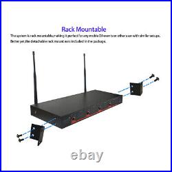 4 Channel UHF Handheld Wireless Microphone System 4CH Frequency Stage Microphone