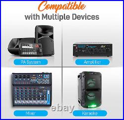 4 Channel Wireless Microphone System Portable UHF Audio Mic Set with 2 Handhel