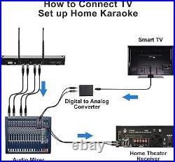 4-Channel Wireless Microphone System, Quad UHF 2 Bodypack mic+2 Handheld mic