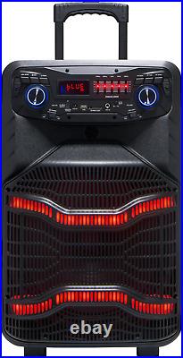 5000W 15 Rechargeable DJ Karaoke System withBluetooth LED Party Speaker Free Mic