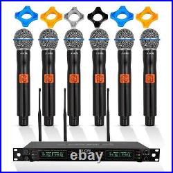 5Core Wireless Microphone System 6 Channel UHF 6 Handheld Dynamic Metal Mic