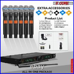 5Core Wireless Microphone System 6 Channel UHF 6 Handheld Dynamic Metal Mic