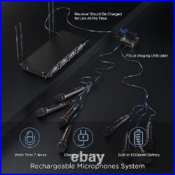 8-Channel Wireless Microphone System with 8 Rechargeable Rechargeable 8 Channel