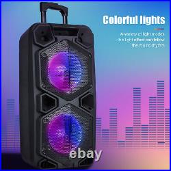 9000W Portable Bluetooth Speaker Sub Woofer Heavy Bass Sound System Party & Mic