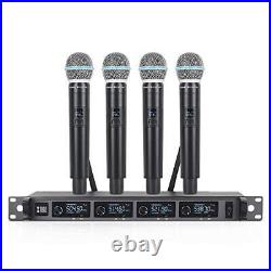 A140 Wireless Microphone System4 Channel UHF Handheld Mic Karaoke Machine with
