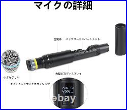 A140 Wireless Microphone System, 4 Channel UHF Handheld Mic Karaoke Machine with