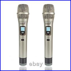 Dual Channel UHF Handheld Wireless Microphone System Karaoke Audio Mic Receiver