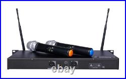 GTD Audio 2x800 Channel UHF Diversity Wireless Microphone Mic System 733H