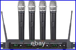 GTD Audio 4 Handheld Wireless Microphone Cordless Mics System, Ideal for Church