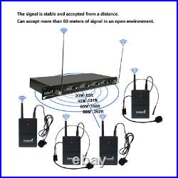 Headset Lavalier Bodypacks Microphone 4CH Church VHF Wireless Microphone System