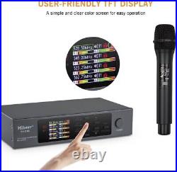 Hiberr Wireless Microphone System, 4 Channels Adjustable UHF Wireless Microphone