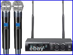 Innopow Wireless Microphone System, Dual UHF Metal Cordless Mic Set, Long Distan
