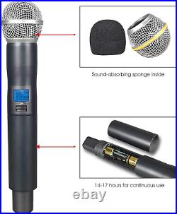 Innopow Wireless Microphone System, Dual UHF Metal Cordless Mic Set, Long Distan