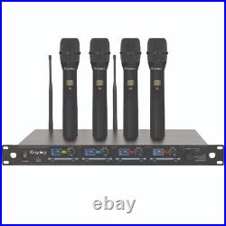 Kingdom V5 Wireless Mic System with 4 Handhelds Professional-Grade Sound Quality