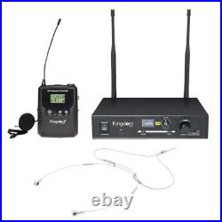 Kingdom Wireless Microphone System with Belt Pack Lapel Mic and Dual EarWorn Mic