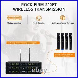 MELONARE UHF Wireless Microphone System, Quad-Channel Wireless Mic Set with 4 H