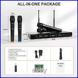 MELONARE UHF Wireless Microphone System, Quad-Channel Wireless Mic Set with 4 H