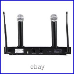 New 2 Channel UHF Handheld 2 Microphone System with Rechargeable Dock LCD Display