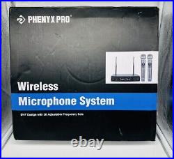New Open Box Wireless Microphone System, Metal Wireless Mic Set with Case PTU-52