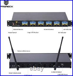 PRORECK MX66 6-Channel UHF Wireless Microphone System with 6 Hand-held Mics