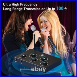 Portable Karaoke Microphone Mixer System Set, with Dual UHF Wireless Mic, Hdmi