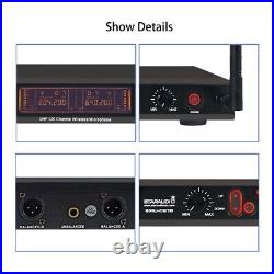 Pro Audio Wireless Microphone System 2CH UHF Handheld Frequency KTV Mic Receiver