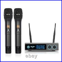 Pro Wireless Microphone System Dual Wireless Mics, 2 Handheld Dynamic Microph