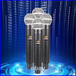 Professional 4 Channel UHF Wireless Dual Microphone Cordless Handheld Mic System