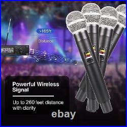 Professional 4 Channel UHF Wireless Dual Microphone Cordless Handheld Mic System