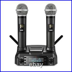 Professional Dual Dynamic Handheld UHF Wireless Microphone System, Magnetic