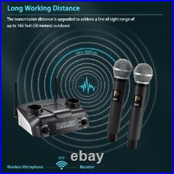 Professional Dual Dynamic Handheld UHF Wireless Microphone System, Magnetic