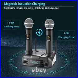 Professional Dual Dynamic Handheld UHF Wireless Microphone System, Magnetic