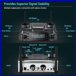 Professional Dual Dynamic Handheld UHF Wireless Microphone System, Magnetic