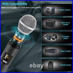 Professional Dual Dynamic Handheld UHF Wireless Microphone System, Magnetic