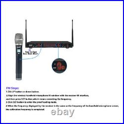 Professional Handheld Wireless Microphone System 2 Channel UHF Karaoke Audio Mic