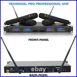 Professional UHF Quad Wireless Microphone System, Mic Set With Four Handheld