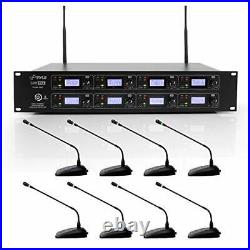Pyle PDWM8880 8 Channel Conference Microphone System UHF Desktop