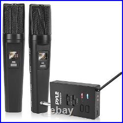 Pyle Portable Dual Wireless Microphone System Rechargeable Battery, Easy Car