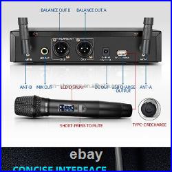 Rechargeable Handheld Design Digital Professional Wireless Microphone Mic System