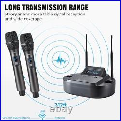 Rechargeable Handheld Wireless Microphone System UHF Dual Professional