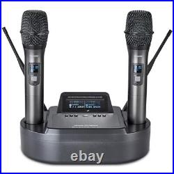 Rechargeable Handheld Wireless Microphone System UHF Dual Professional