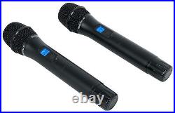 Rockville Dual UHF 15-Ch Metal Handheld Wireless Vocal Karaoke Microphone System